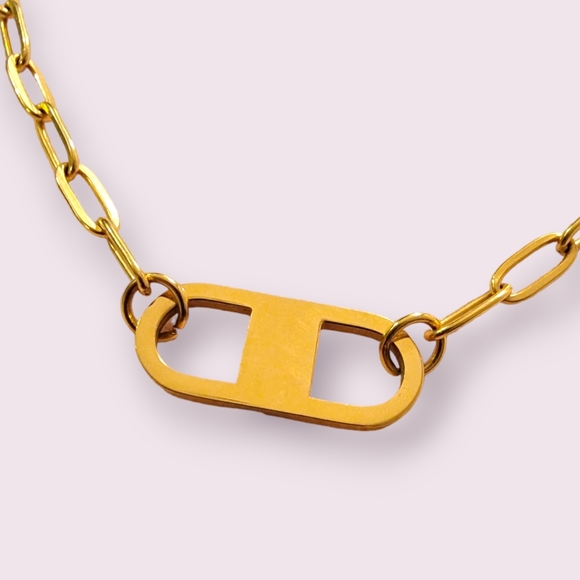 Price drop!! NWB slide Paperclip Chain Necklace - Picture 2 of 4